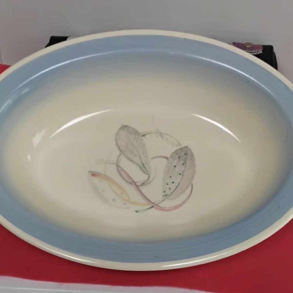 Susie Cooper Production Crown Works England Tranquil feathers Oval serving bowl